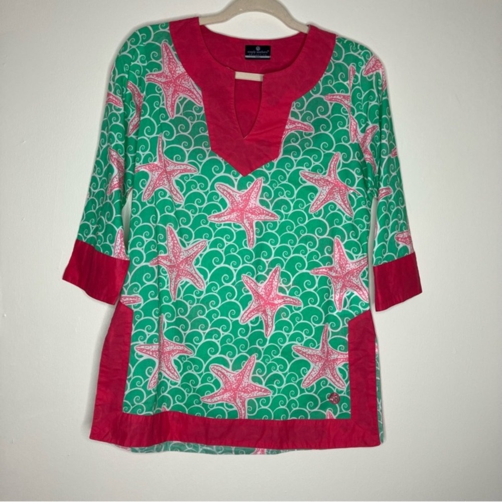 Simply Southern Starfish Notch Neck Tunic S